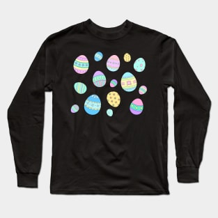 Pastel Easter Egg Pattern Long Sleeve T-Shirt